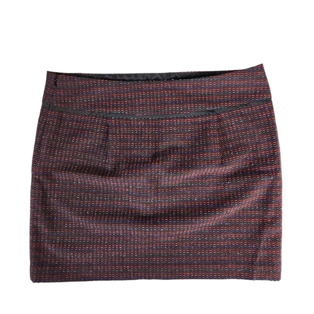 ANN TAYLOR LOFT Eggplant Purple Tweed Mini Skirt